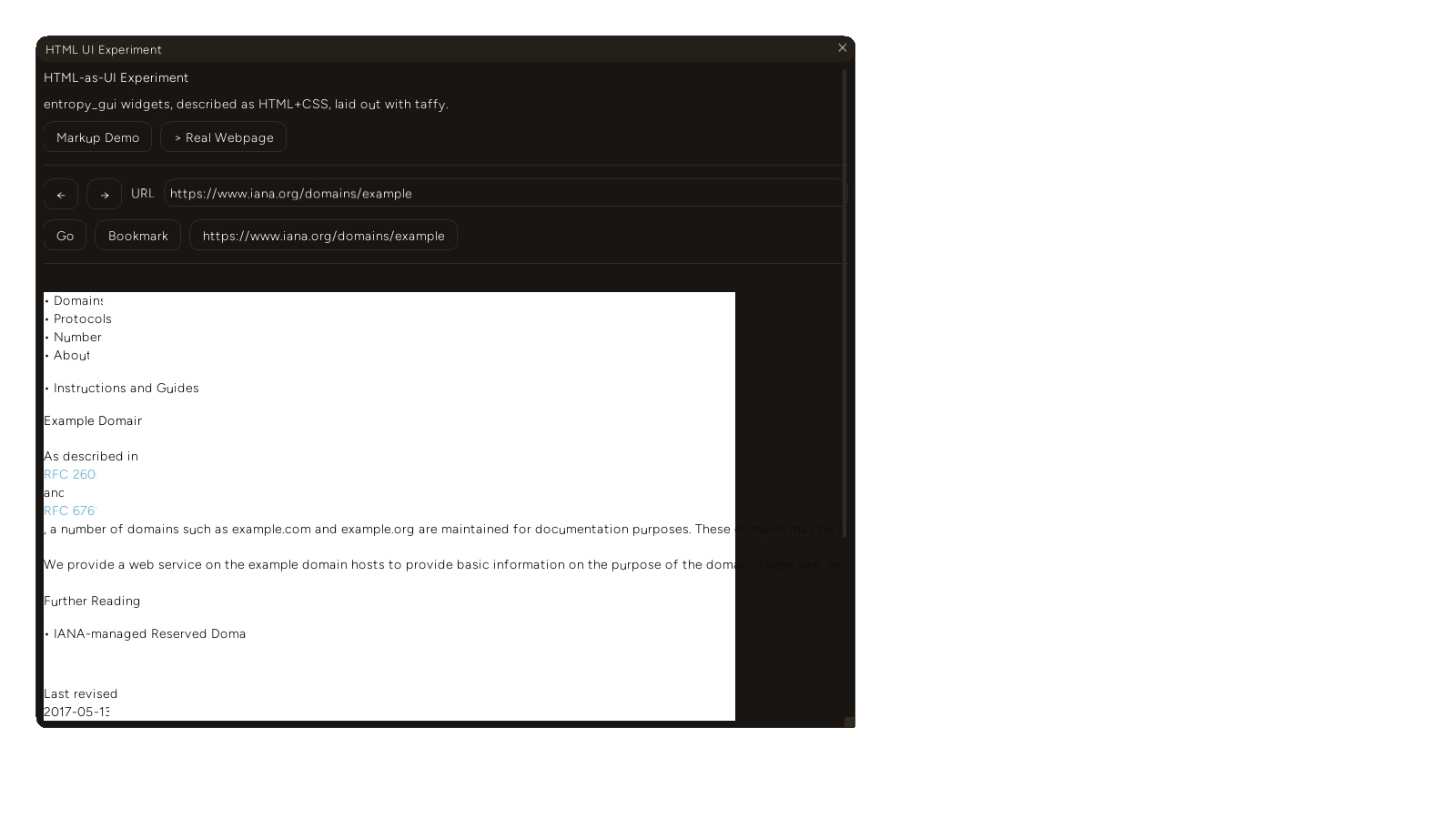The current page bookmarked, showing up as a clickable bookmark chip