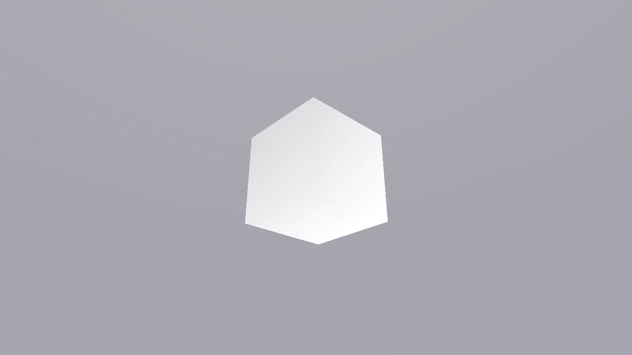 A lit cube rendered mid-orbit, pulled from the exported MP4 with ffmpeg
