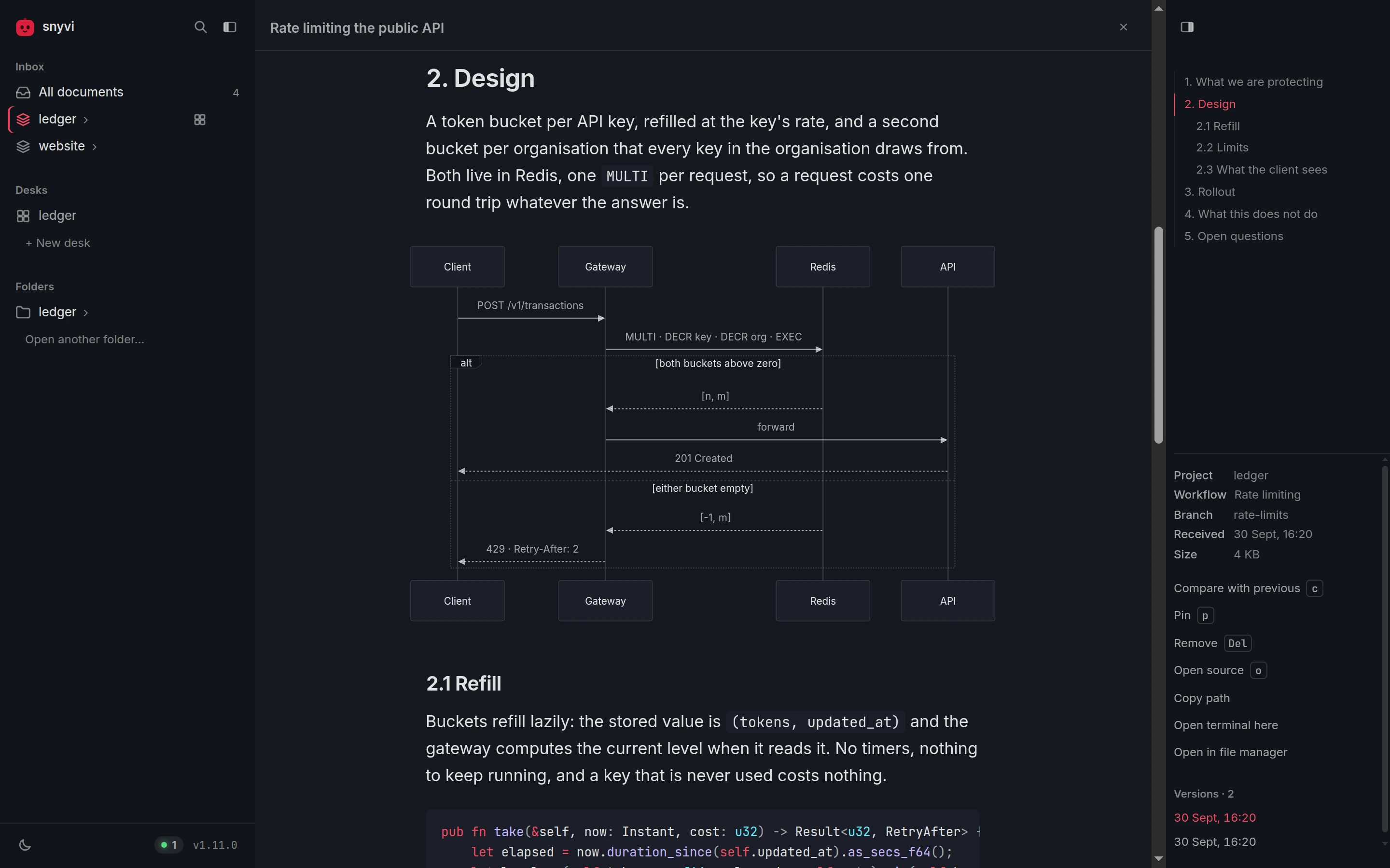snyvi document viewer rendering an interactive Mermaid architecture diagram